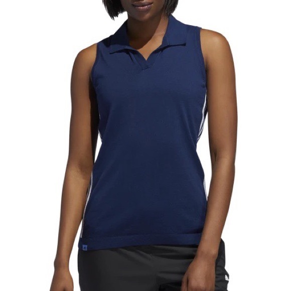 Adidas Navy Short Sleeve Polo Shirt - Picture 3 of 4